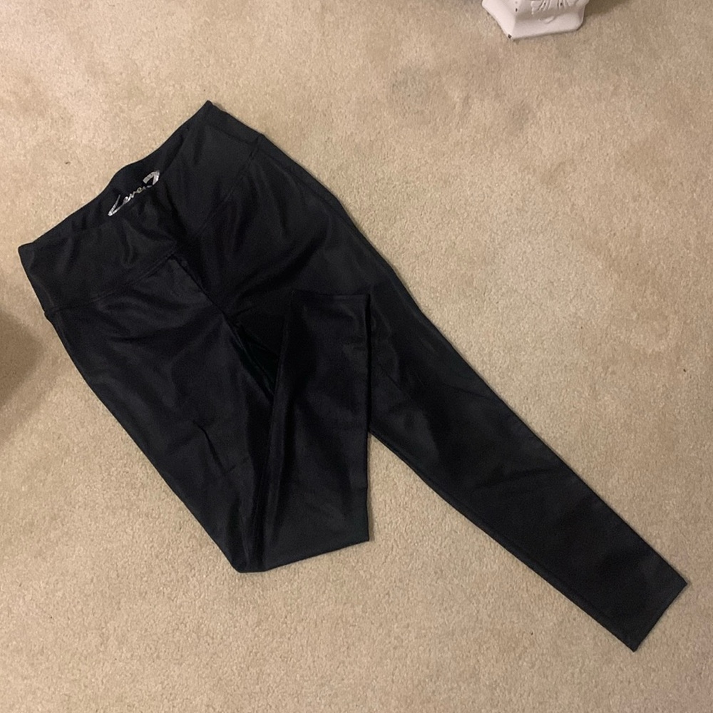 Faux leather leggings- black